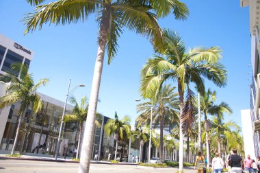 Beverly Hills, California, ABD 'deki Rodeo Drive sokak manzarası
