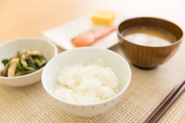 Lezzetli Asya yemekleri. Yakın çekim.