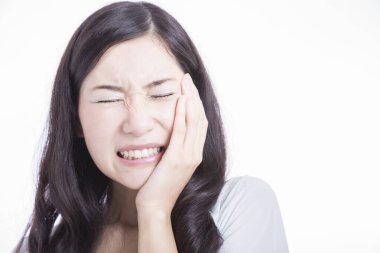 Asyalı kadın diş ağrısı acı