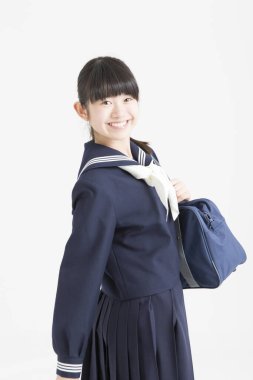 okul üniformalı asyalı kız öğrenci