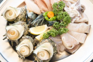 Lezzetli Asya yemekleri. Yakın çekim.