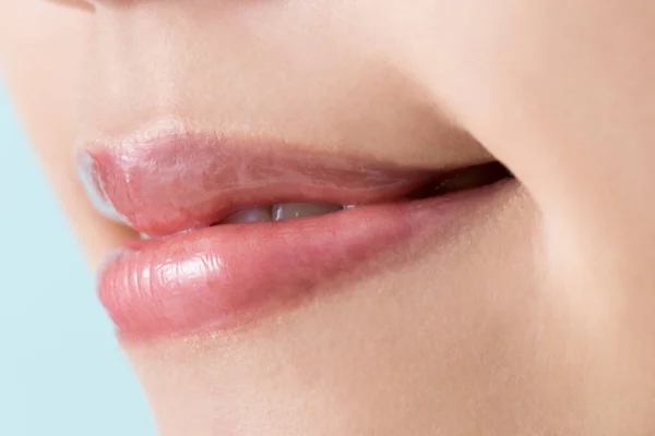 Woman Beautiful Lips Closeup — Stock Photo, Image