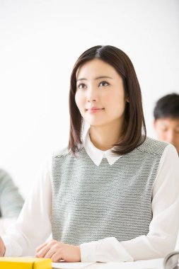 Asyalı genç öğrenci kadın. 