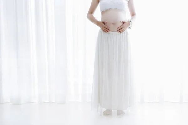 Mladá Těhotná Žena Zblízka Portrét — Stock fotografie