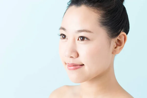 Portrait Beautiful Young Japanese Woman Perfect Skin — Stock Photo, Image