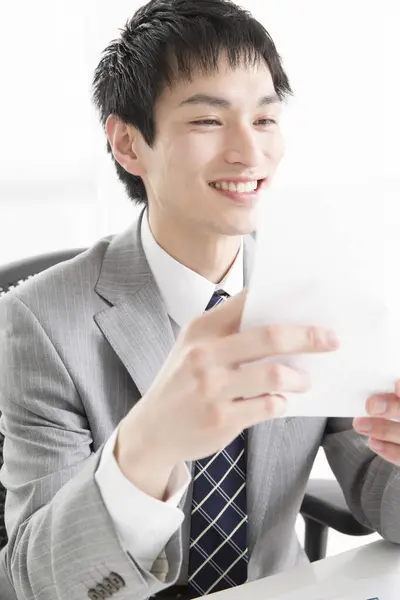 Portrait Young Asian Employee Working Office Stock Photo