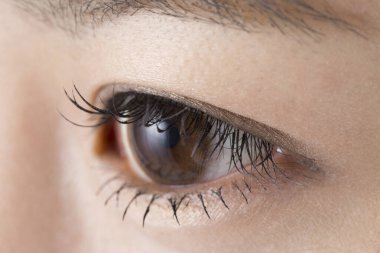 Japanese woman eye, closeup view 