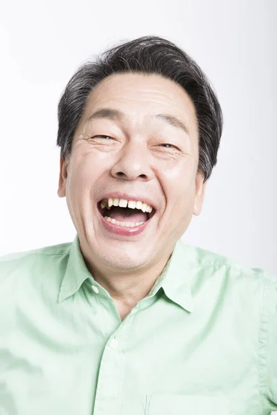 Senior Homme Asiatique Souriante — Photo