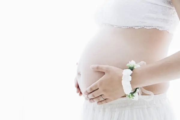 Молодая Беременная Женщина Крупным Планом Портрет — стоковое фото