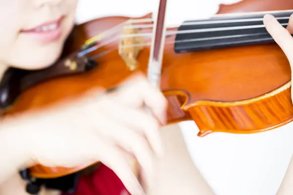Woman Posing Violin Close — Stock Photo, Image
