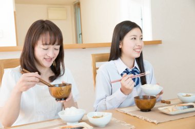 asian women enjoying their lunch