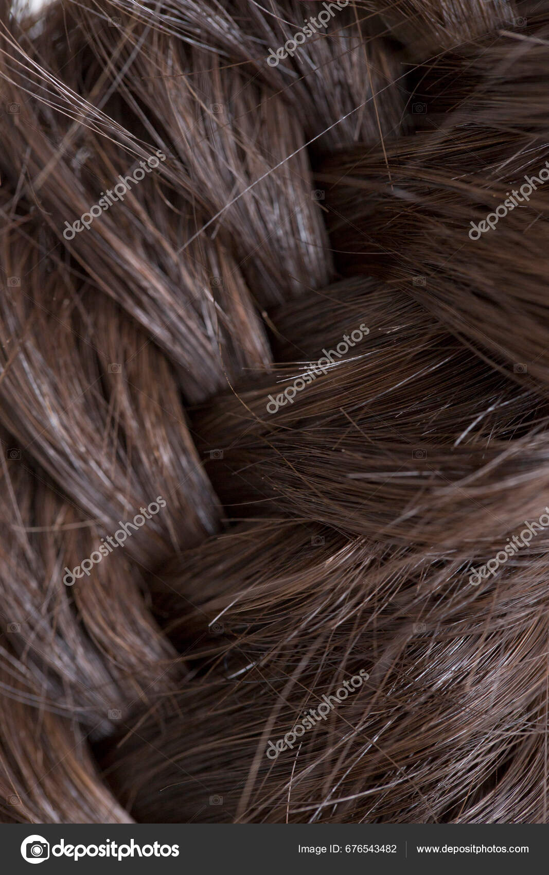 Close Beautiful Brown Hair Braid — Stock Photo © Paylessimages #676543482