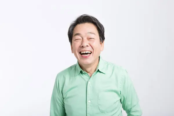 Senior Homme Asiatique Souriante — Photo