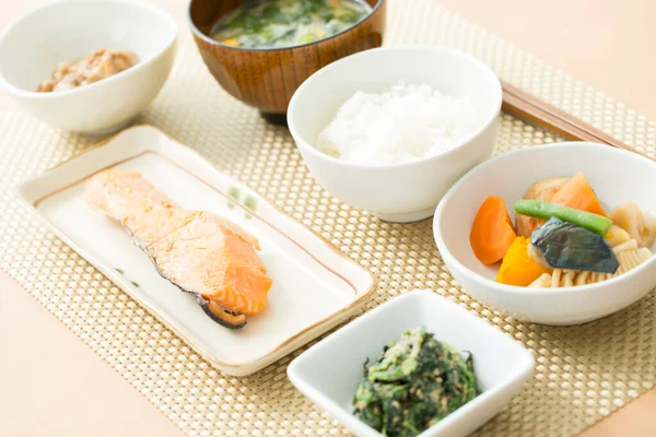 Deliciosa Comida Japonesa Mesa Cocina — Foto de Stock