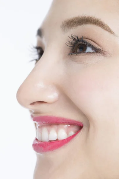Portrait Beautiful Japanese Woman Smiling White Background — Stock Photo, Image