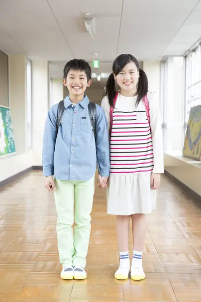 Portret Van Aziatische Kinderen Schoolgang — Stockfoto