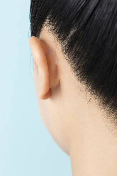 Asian Woman Ear Background Close — Stock Photo, Image