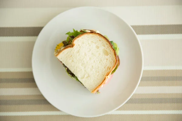 테이블에 맛있는 샌드위치의 클로즈업 — 스톡 사진
