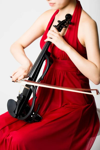 Young Asian Woman Playing Violin — Stock Photo, Image