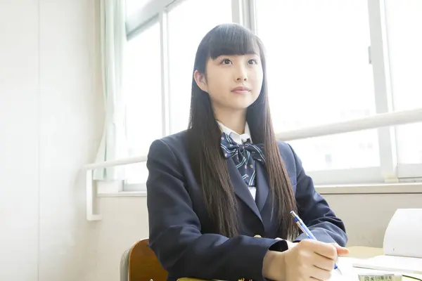Portret Van Japanse Student Studeren Klaslokaal — Stockfoto