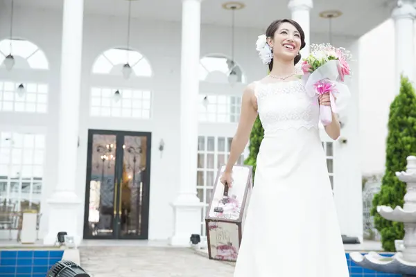 Beautiful Asian Bride Bouquet Flowers — Stock Photo, Image