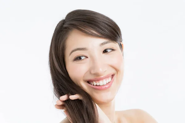 Porträt Der Schönen Japanerin Mit Natürlicher Haut Und Schönem Haar — Stockfoto