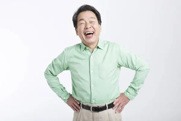 Senior Asian Man Smiling — Stock Photo, Image