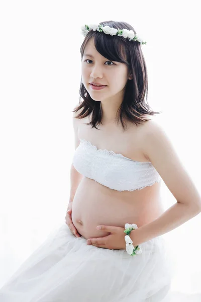 Joven Embarazada Primer Plano Retrato — Foto de Stock