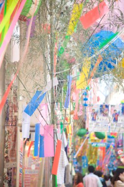 Japonya 'daki güzel Tanabata Festivali dekorasyonları