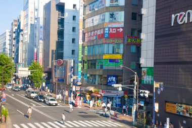 Tokyo City, Japonya 'da modern binalar ve arabalar