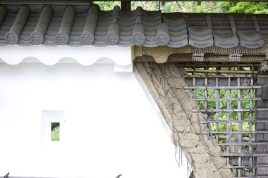 Çatı döşemesi olan geleneksel Japon evi