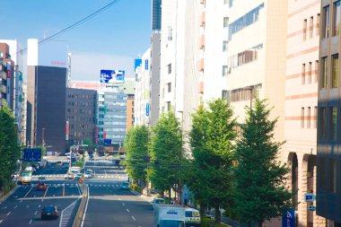 Tokyo City, Japonya 'da modern binalar ve arabalar