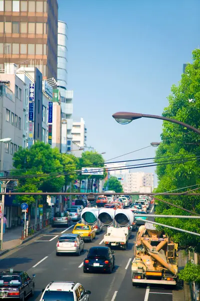 Uitzicht Het Verkeer Aziatische Stad — Stockfoto