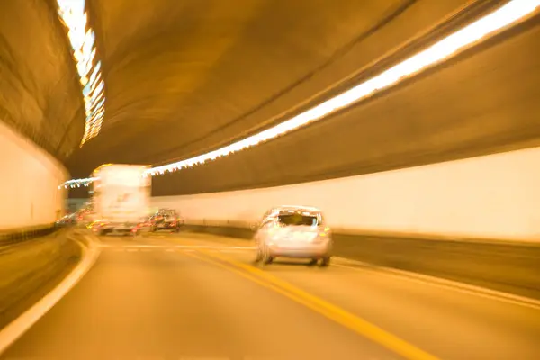Cars Moving Road Motion Blur — Stock Photo, Image