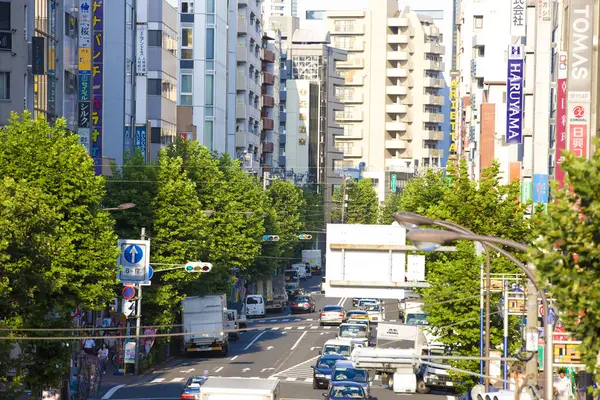 Moderne Gebouwen Auto Tokio Stad Japan — Stockfoto