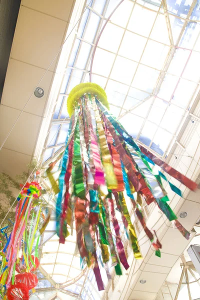 Ozdoby Tanabata Zdobione Ulicy Festiwal — Zdjęcie stockowe