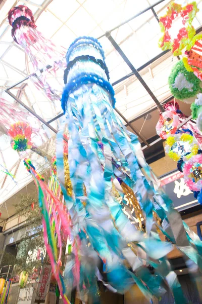Tanabata Smycken Dekorerade Gatan För Festival — Stockfoto