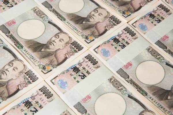 Notas Iene Japonesas Fundo Close — Fotografia de Stock