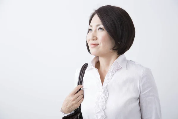 Vacker Mogen Asiatisk Kvinna — Stockfoto