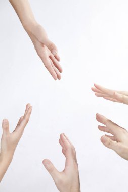 beyaz arkaplanda izole edilmiş bir grup insan 