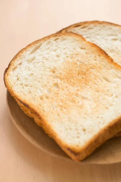 Slice Bread Wooden Background — Stock Photo, Image