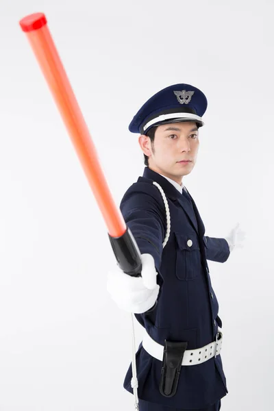 Studio Ritratto Ufficiale Polizia Giapponese Uniforme — Foto Stock
