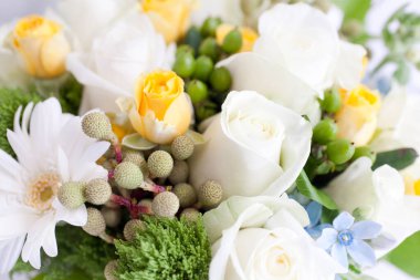 Güzellik buketine yakın çiçekler.