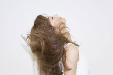 güzel Asyalı bir kadın portresi kapatmak