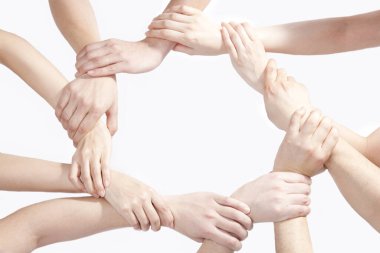 beyaz arkaplanda izole edilmiş bir grup insan 