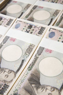 Japon yen banknotları arka planda, kapatın