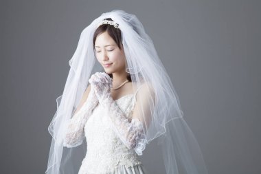 Peçeli güzel Japon gelini.