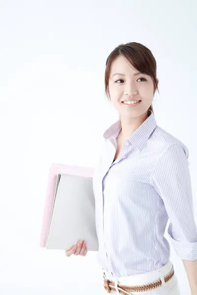 白い背景の上のアジア ビジネスの女性の肖像画 — ストック写真