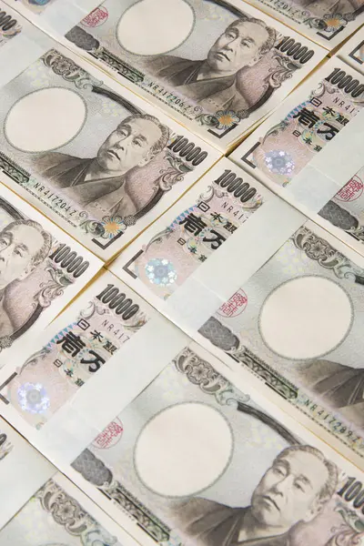 Japońskie Banknoty Jenowe Tle Zbliżenie — Zdjęcie stockowe