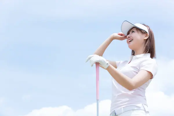Gyönyörű Ázsiai Golf Játékos — Stock Fotó